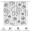 Footprint Shower Curtain Black White Dog Paw Design For Bathroom Decorations