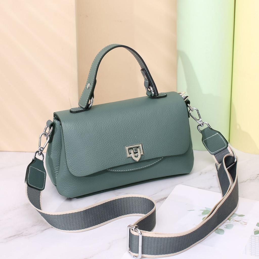 Cowhide Women's Bag Single Shoulder Crossbody Women's Bag Cute Fashion Shell Bag Multi-compartment Double Shoulder Strap
