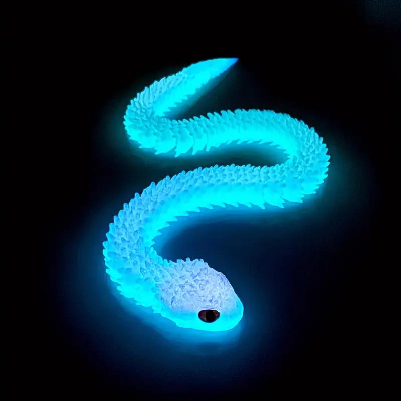 3D Printed Viper Decoration, Glowing Figures With Movable Joints, Animal Models That Can Swing, Household Bookshelf Toys