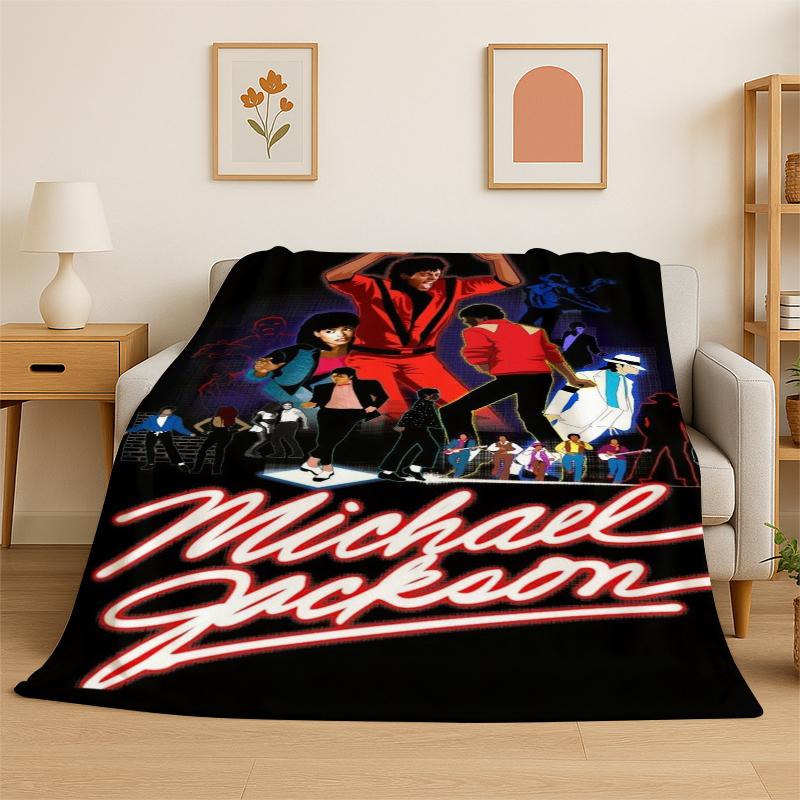 Retro MJ Michael Jackson King of Pop Weiche Flanelldecke, Gemütliche Decke für Bett, Couch, Sofa, Schlafzimmer, Wohnzimmer, Reise Kind