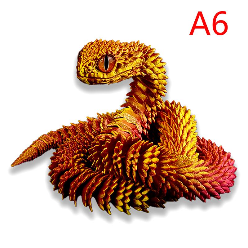 

Фигурка 3D-печатная змея шарнирная игрушка-куст гадюка-дракон змея интегрированная подвижность суставов статуэтка украшение домашний декор подарок