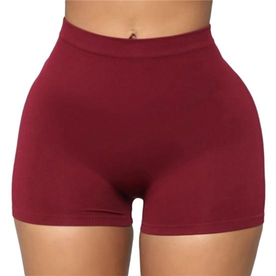 Pantalones Cortos de Yoga Ajustados Alta Elasticidad Color Sólido Por Encima de la Rodilla Suaves Anti-exposición Levanta Glúteos Cintura Alta Talla Grande Pantalones Base Ropa para Mujer