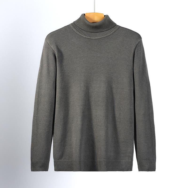 Men s Thick Knit High-Neck Sweater - Warm Woolen Autumn/Winter Style M