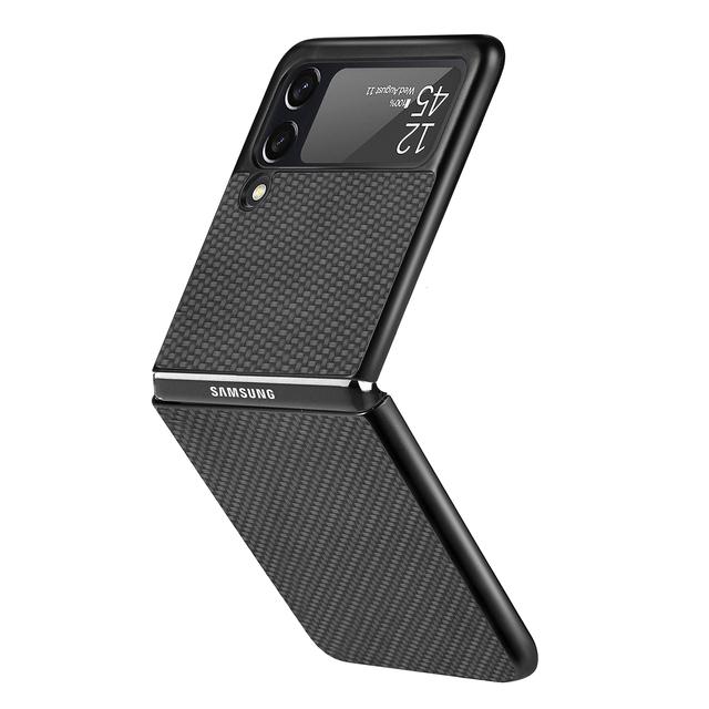 Luxuriöses Carbon Fiber Slim Case für Samsung Galaxy Z Flip 3 4 5g Flip3 Flip4 Telefonschutzhülle Coque für Samsung Z Flip 4