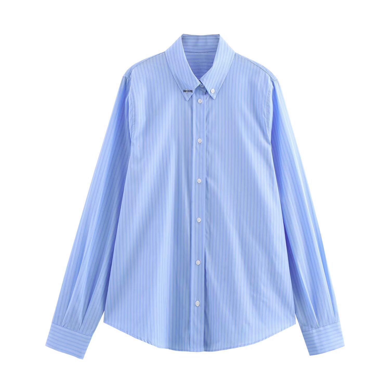 

Spring 2025 Women s Versatile Turn-Down Collar Long-Sleeve Casual Shirt Large