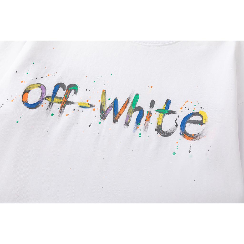 Off-White New Color Letter Arrow Pattern Round Neck Pullover Short Sleeved Men's and Women's T-shirts for Spring and Summer 2025