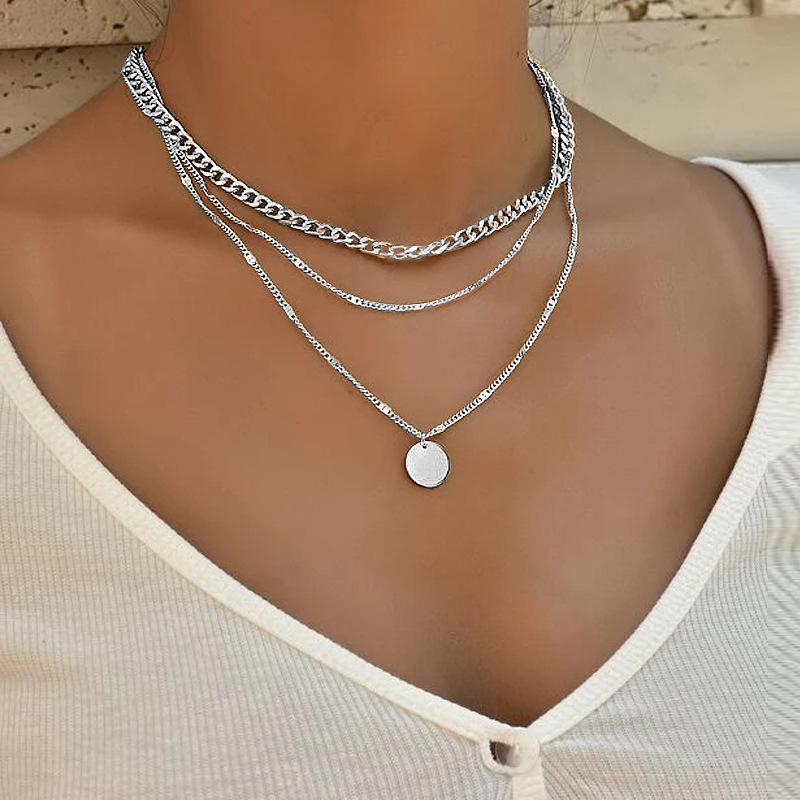 Vintage Bohemian Multilayer Minimalist Necklace for Women Stick Pendant Link Chain Necklace Collarbone Collares Fashion Jewelry