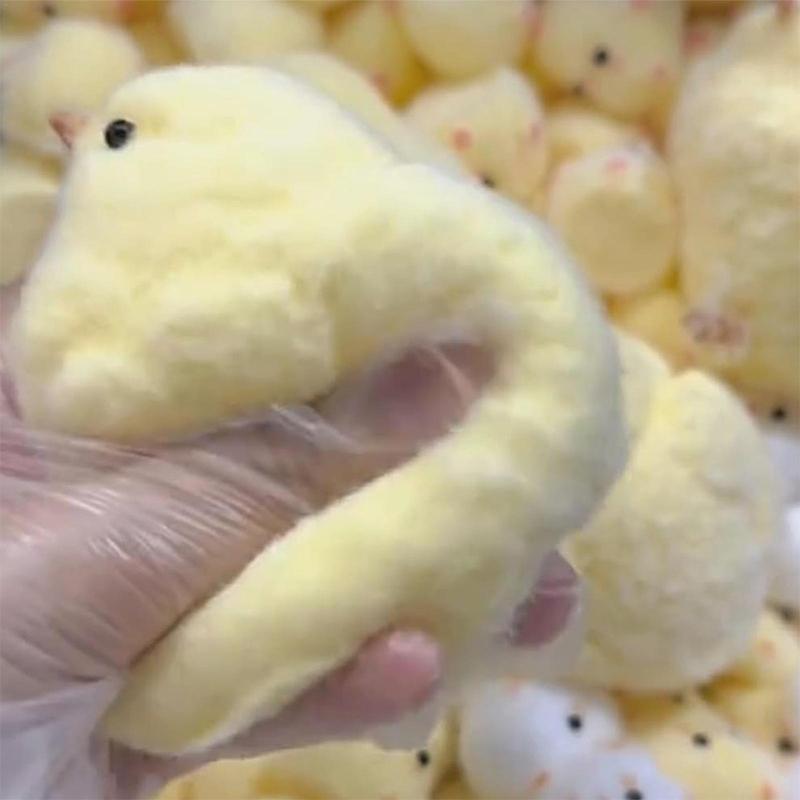 Cute Squishy Chick Press Plaything Handmade Yellow Big Chicken Plush Silicone Plaything Stress Ease Sticky Doll Kawaii Gift For Children