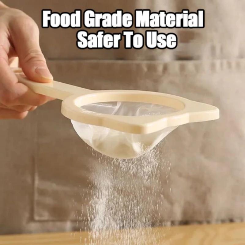 120 Maschen Küchenöltrichter mit Filter 2 in 1 Trichterfilter mit Griff Doppellagiges Feinmaschiges Sieb Tragbarer Saftseiher Kaffee