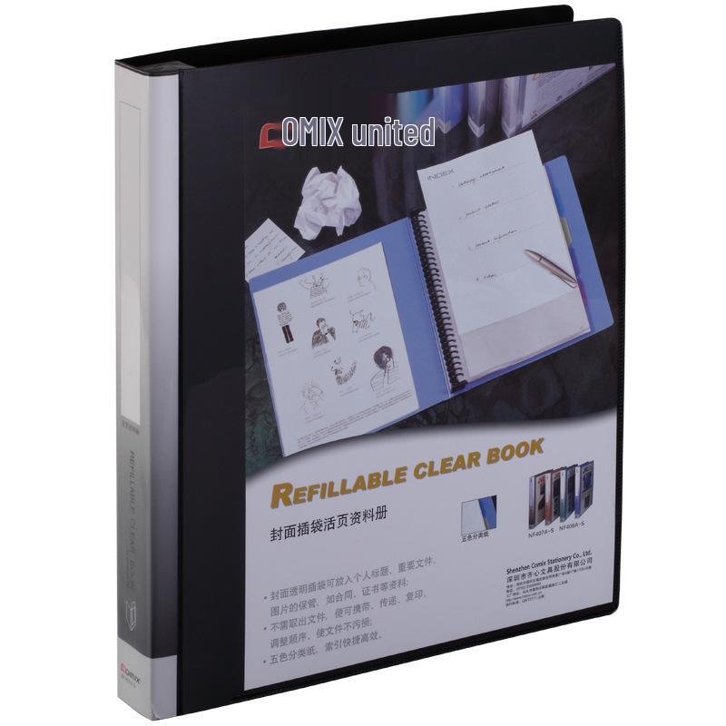 Qixin NF407A-S A4 Office Binder, 40 Pockets, 30-Hole Clip