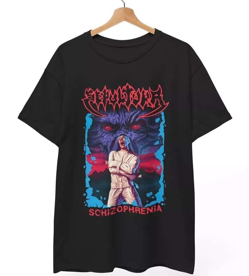 HOT SEPULTURA SCHIZOPHRENIA 90s Black Unisex T-Shirt