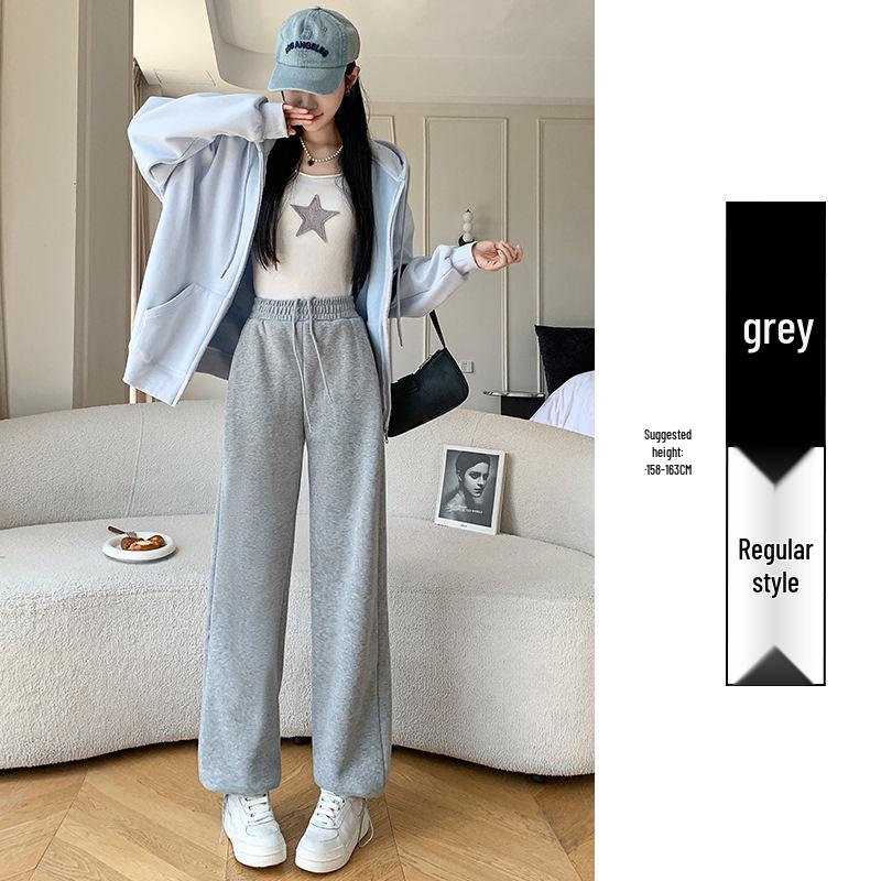 Dámské fleecem podšité tepláky z jehněčí vlny Podzim/Zima 2025: Silné bavlněné ležérní rovné kalhoty