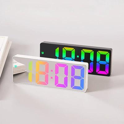 Colorful Digital Alarm Clock Fonts Led Large Character Electronic Bedside Table Alarm Clock Alarm Settings Table