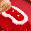 Christmas Themed Dog Clothing Velvets Plush Outfit Winter Wear With Snap Closures For Small Media Breeds