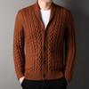 Maglione a coste con revers - Stile britannico, manica lunga per autunno e inverno