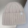 Women'S Big Size Rabbit Fur Blended Beanie Winter Hat Soft Thick Ear Protection Windproof Baggy Knit Cap For Outdoor