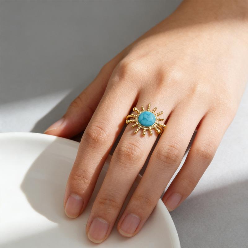 Turquoise open ring ins wind niche jewelry