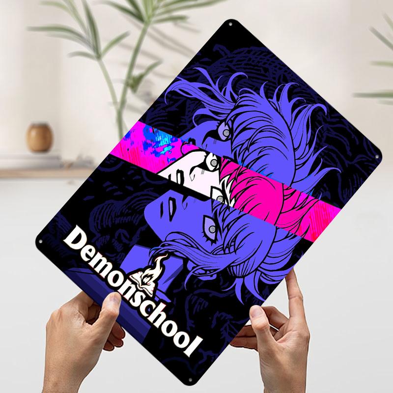 

Demonschool Game Cover Art Printed Poster Customized Wall Art Retro Vintage Metal Tin Signs for Modern Home Decoration Luxury 7.9x11.8In(20x30cm)