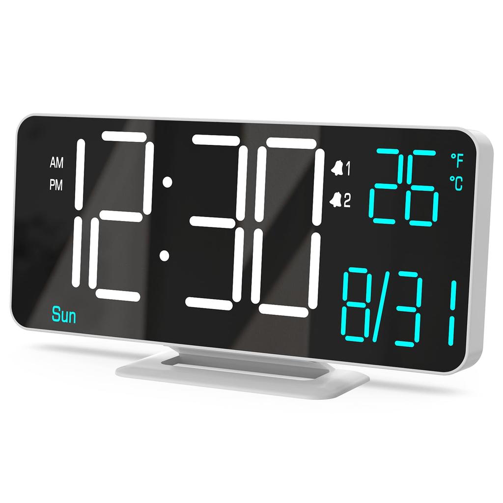 KOSUMOSU LED Alarm Clock Black 6.7 Inch