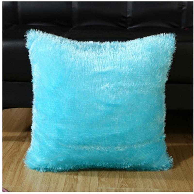 Мягкий мех пушистая диванная подушка плюшевая роскошная наволочка семейное украшение One Size синий 589₽