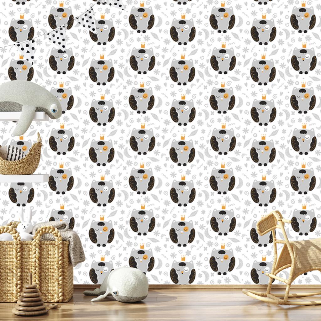 Owls in Crowns Wallpaper for Living Room and Bedroom 50x1000