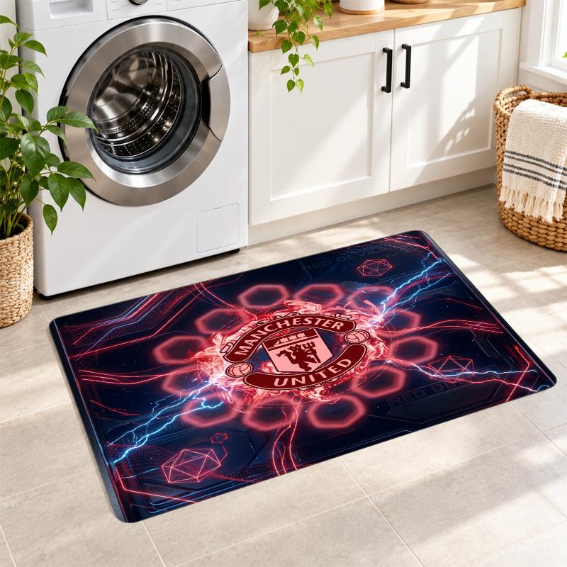 Flannel Kitchen Mat Manchester United Soft Area Rug Non Slip Floor Carpet Home Decoration