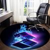 1 Stück Flammenwürfel Büro Runde Teppichfläche, Indoor-Matte Geeignet Für Büro, Unter Bürostühlen Schlafzimmer Wohnzimmer Heimdeko T163