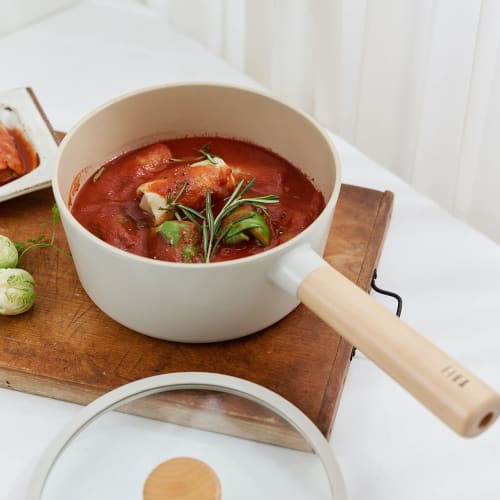 FIKA by Neoflam Saucepan, 18cm, Ceramic Coated, Gas and Induction Compatible