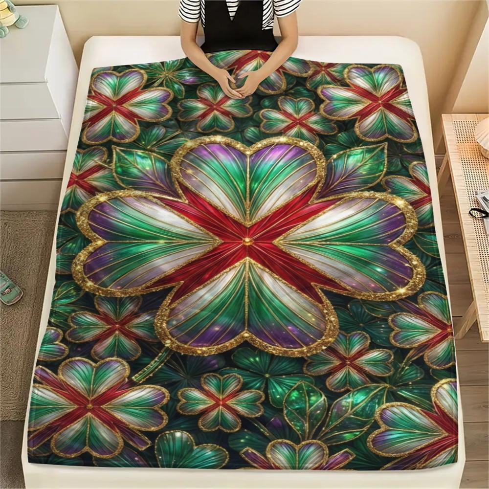 

1Pc St.Patrick s Day Print Flannel Blanket, High quality Comfortable for All Seasons, Home Decor, Warmth and Comfort, Perfect for Christmas Gifts W73 80cm x 120cm