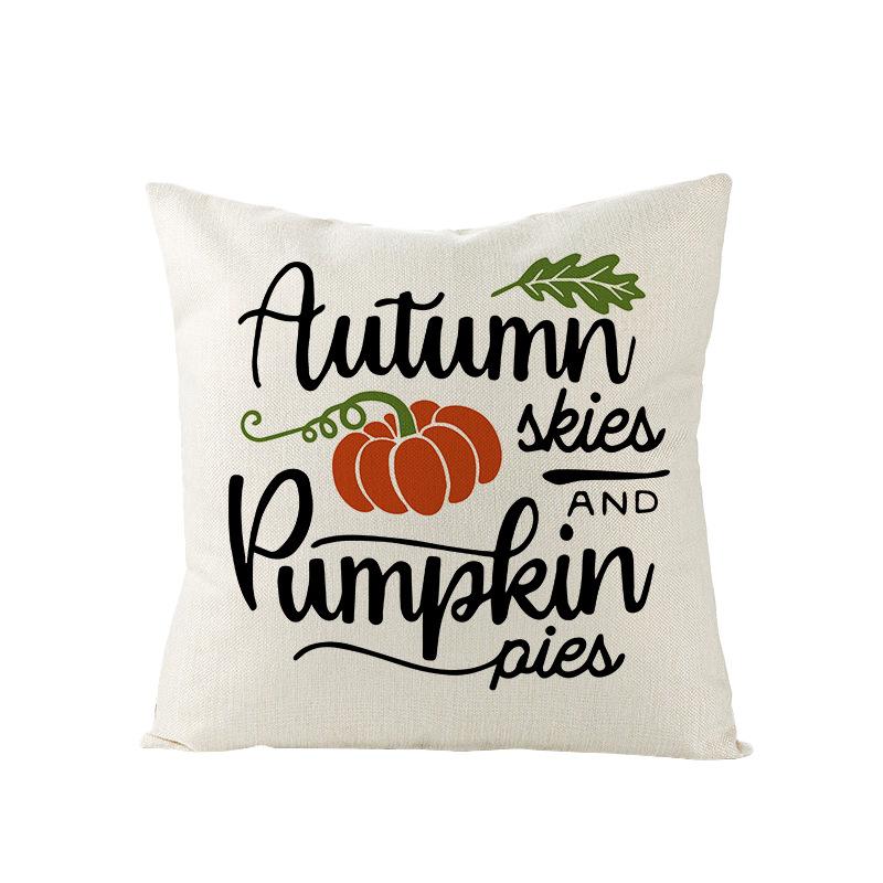 Thanksgiving Pillowcase New Autumn Pumpkin Polyester Peach Skin Printed Sofa Pillow