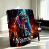 Custom Name Personalized Harley Quinn Joker Print Blanket, Home Decor, Bedroom, Sofa, Camping, Couch, Gifts for Birthday Christmas