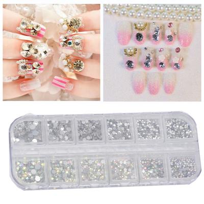 1 set Decor de unghii AB acoperire de lux, fără cădere, delicate 3D, accesorii de bijuterii cu strasuri de artă pentru frumusețe