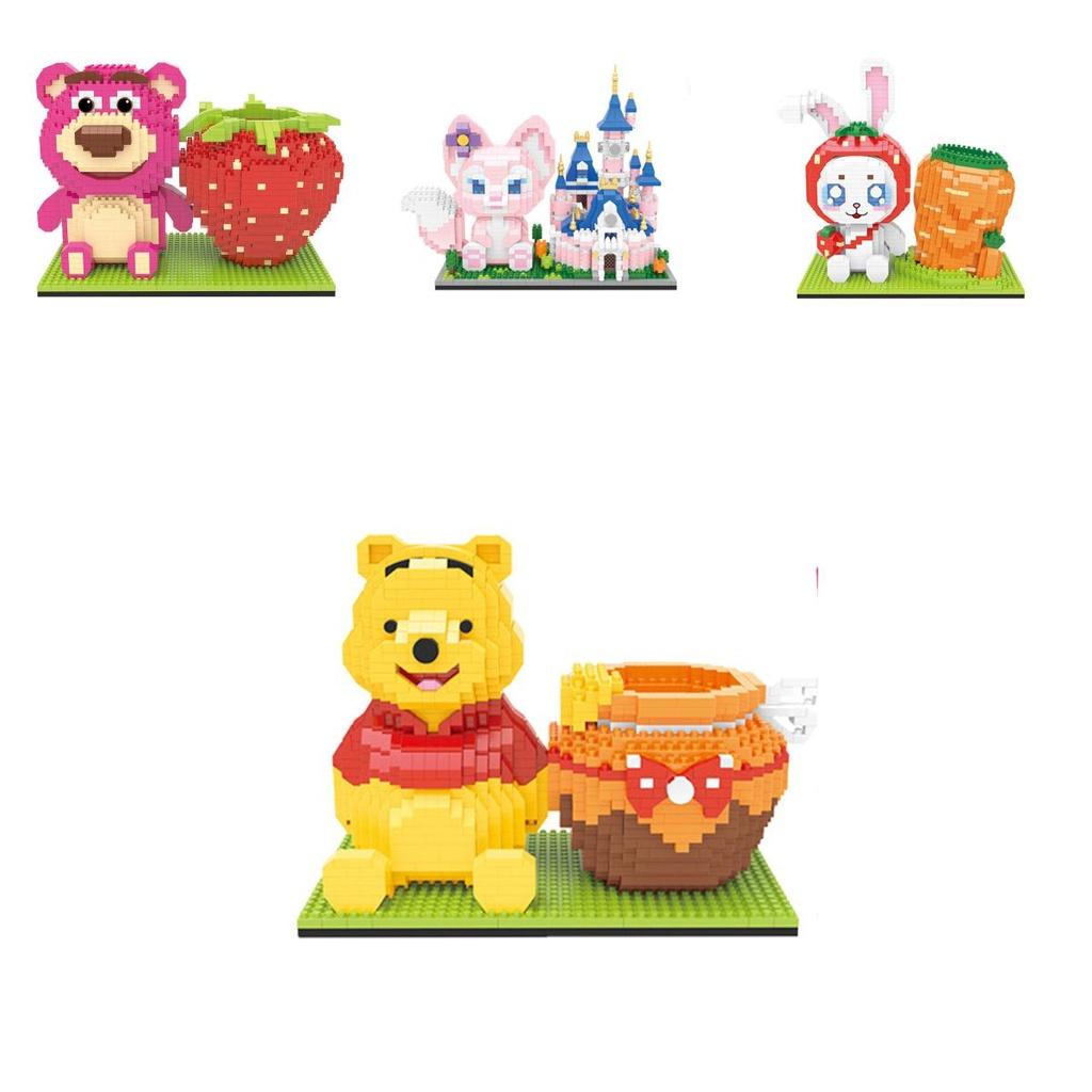 Strawberry Bear Building Block Pen Holder Abs Plastic Toy For 3c Configuration 14+