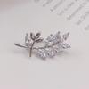 Korean Style Copper Inlaid Zirconia Summer Brooch Cardigan Collar Pin