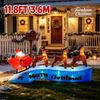11.8FT/3.6M Inflatable Santa Claus Sleigh with 3 Reindeer Christmas Outdoor Yard Decoration