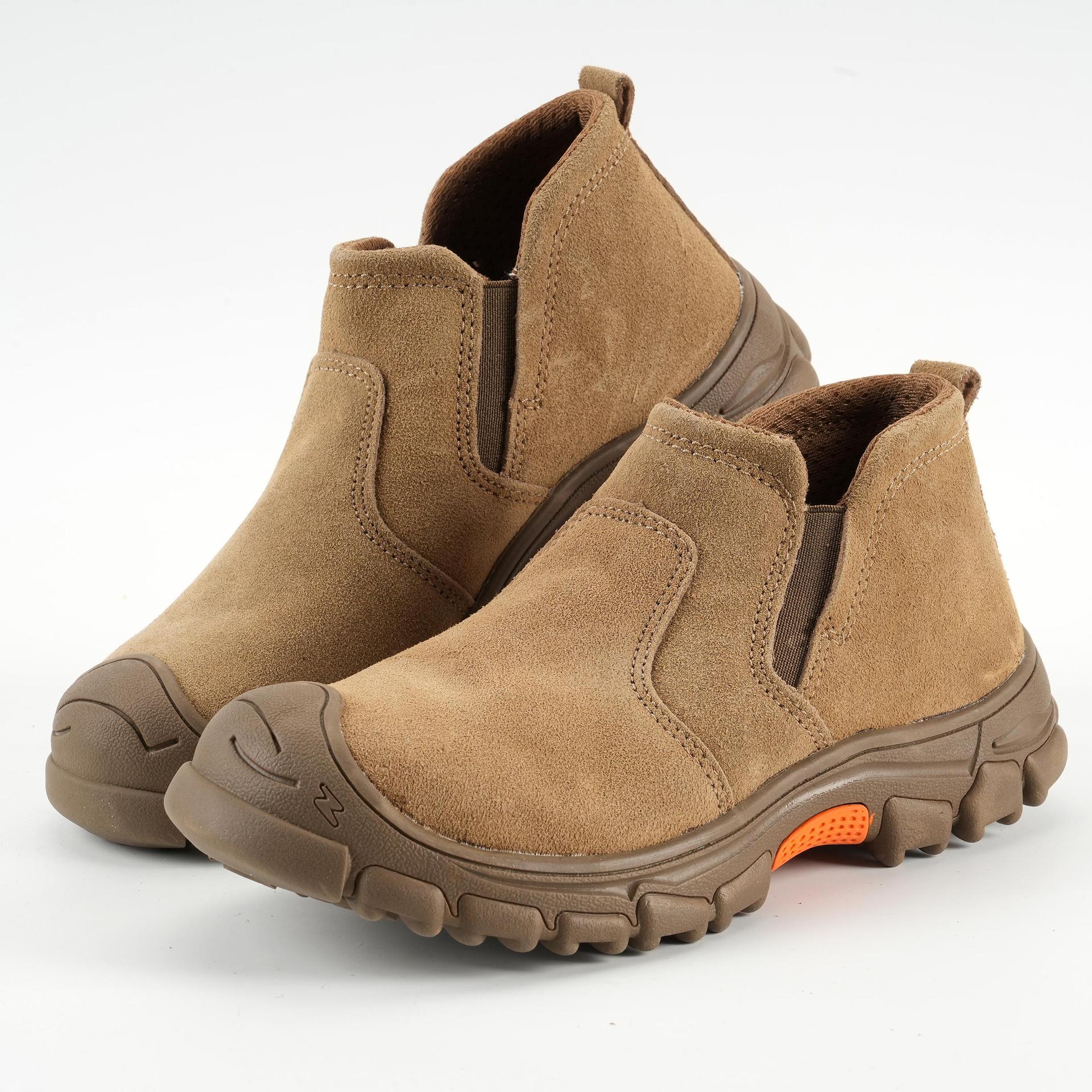 

Welder male anti-smashing and anti-piercing electrical insulation safety shoes cowhide protective shoes construction site work shoes 288khaki;45