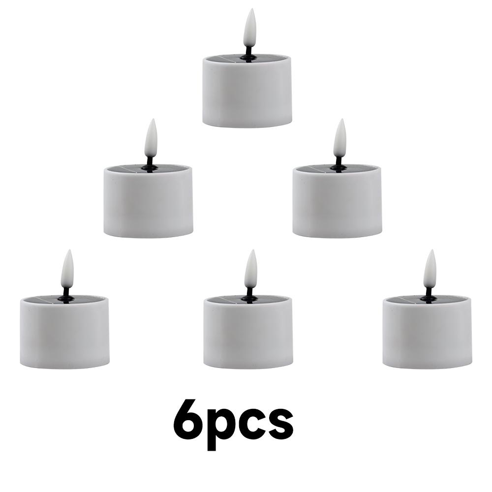 Solar Tea Lights Outdoor Garden LED Flameless Flickering Candle Light Landscape Courtyard Lamp Waterproof Dusk to Dawn Lighting