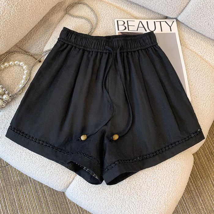 

Women s Chinese Style A-line Wide-Leg Summer Sports Shorts - Slimming, Petite, Loose Fit, Thin, Five-Point Length L [ recommended 101-120 jin ] чёрный