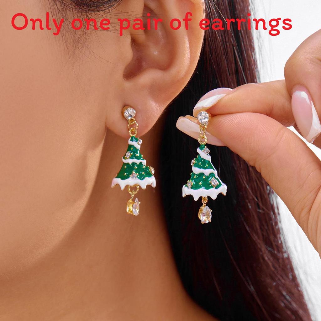 Winterliche Schneemann- und Stern-Hängeohrringe aus Zinklegierung für Weihnachtsfeiern