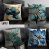 Oil Painting Floral Elegant Cushion Cover Natural Linen Organic Fabric DoubleSided Printing Sofa Home Decor Gift Pillow Case