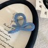 Vintage Delicate Geometric Hollowed-out Blue Polka-Dot Hair Claw Simple Fashion Pvc Large Shark Clip Hair Accessories