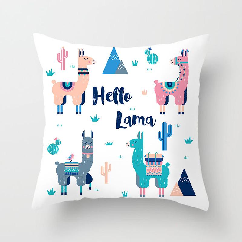 New Cartoon Alpaca Series Pillowcase Home Sofa Release Art Cushion Pillowcase Lazy People