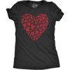 Womens Glitter Heart T Shirt Funny Awesome Valentines Day Hearts Lovers Tee for Ladies