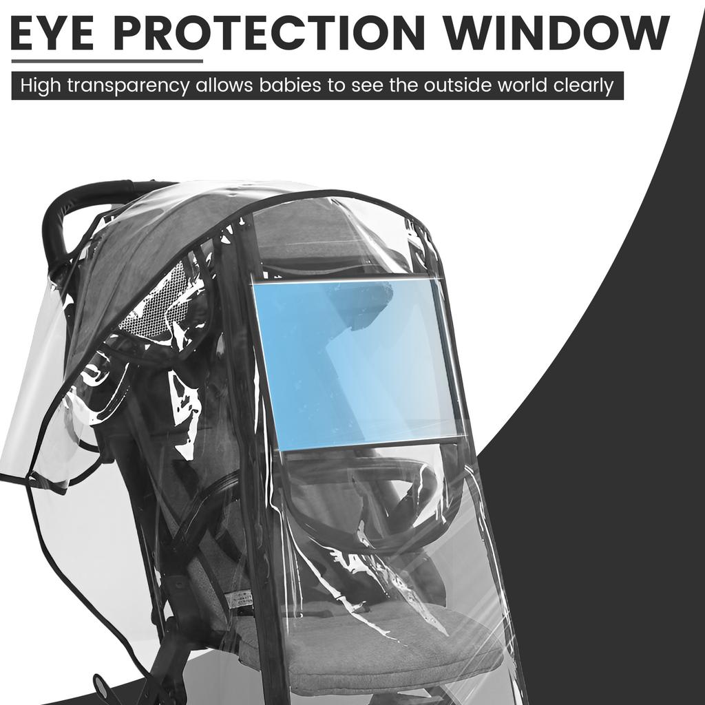 Stroller Rain Cover EVA Waterproof Rain Cover Baby Stroller Accessory With Vent Holes Double Zipper Closure Clear Stroller Cover