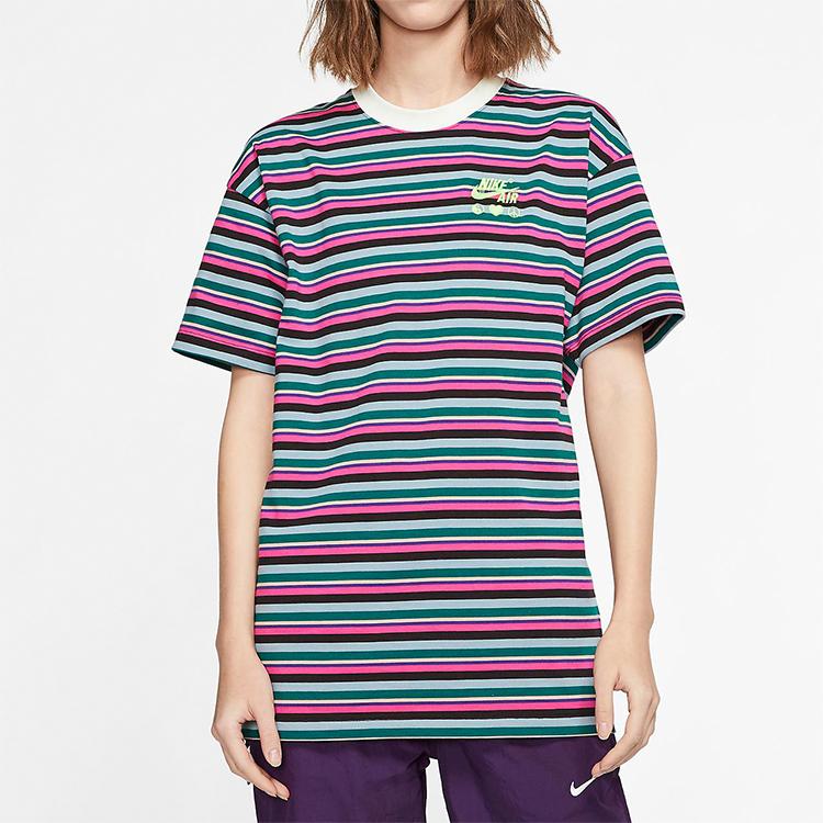 Nike X Olivia Burton Striped Short Sleeve T-Shirt Women Tops Multicolor CT2018-873