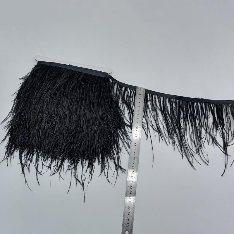 Feather1meter Dyed Colorful Ostrich Feathers Trim Ribbon for Dress Clothing Decoration Sewing Needlework Handicraft Accessories10-15cm