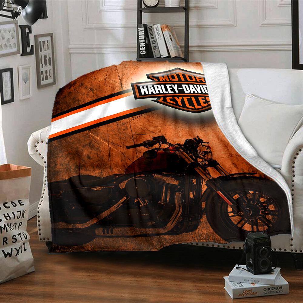 1 pezzo Coperta Harley-Davidson, Regalo, per Uomini e Donne, Coperta Morbida, Buona per Divano Letto Divano Viaggio, Coperta Leggera in Flanella