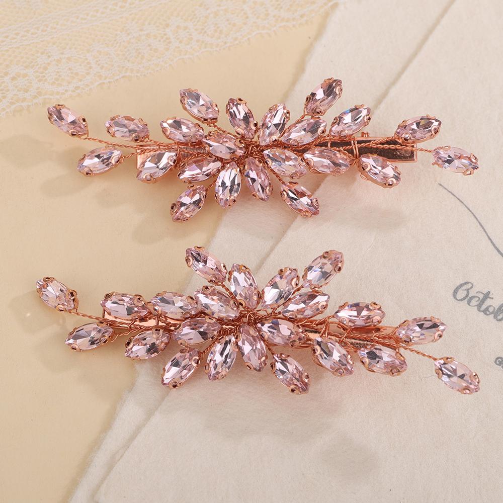 2 Stück Strass Haarspange für Hochzeit Braut Kopfschmuck Silber Schwarz Braut Haaraccessoires Grün Rot Tiara Blau Lila Ornamente