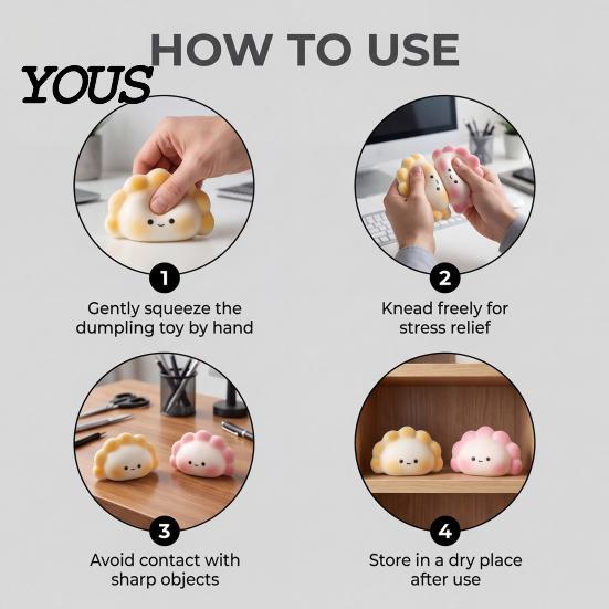 Kids Stress Relief Toy Dumpling Pinching Toy, Soft Elastic Fidget Reliever Portable Mini Ball, for Anxiety And Irritability Release Rebound