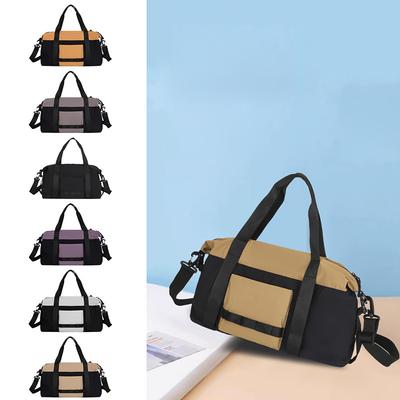 Borsa da Fitness Color Block Borsa da Viaggio a Breve Distanza Borsa Sportiva Leggera per Riporre Oggetti
